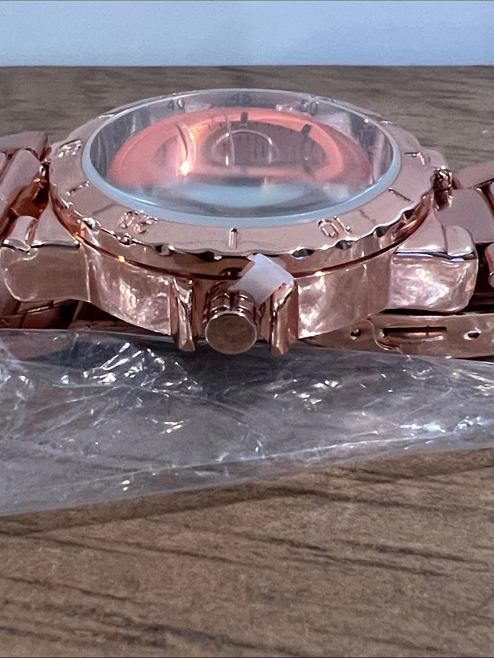 Chatelaine Embossed Compact Rose Gold Tone Watch - Picture 7 of 9